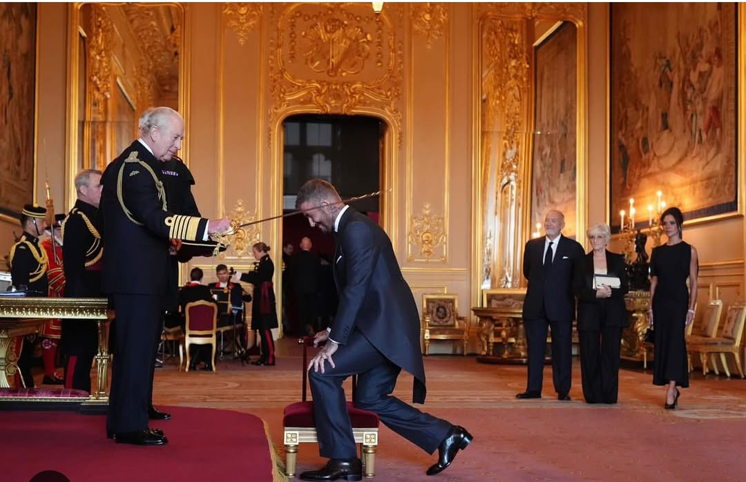 David Beckham mendapat gelar kebangsawaan dari Raja Charles III di Kastil Windsor, Inggris. (instagram Davidbeckam)