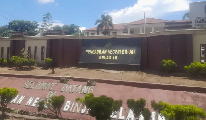 Kantor Pengadilan Negeri Binjai di Jalan Gatot Subroto, Kelurahan Bandarsenembah, Binjai Barat. (Istimewa/Sumut Pos )