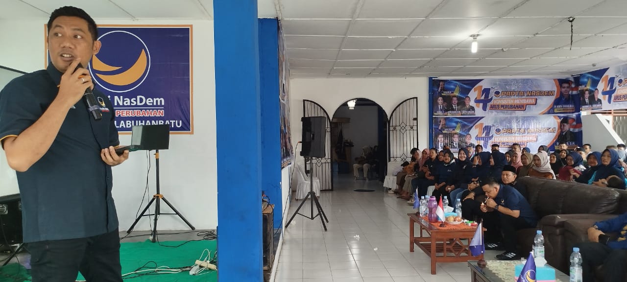 Ketua DPD Partai Nasdem Labuhanbatu, Darwis Damanik (Fajar/Sumut Pos)