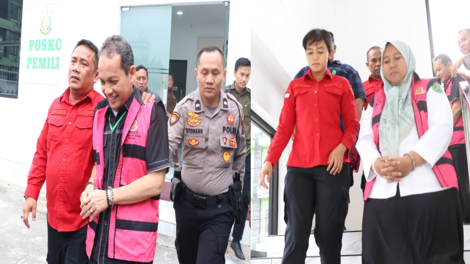 TAHAN: IAS, mantan Camat Medan Polonia selaku Pengguna Anggaran (PA) dan IRD, tenaga honorer kecamatan Medan Polonia, ditahan penyidik Pidsus Kejari Medan, Rabu (12/11) sore. (Dok: istimewa)