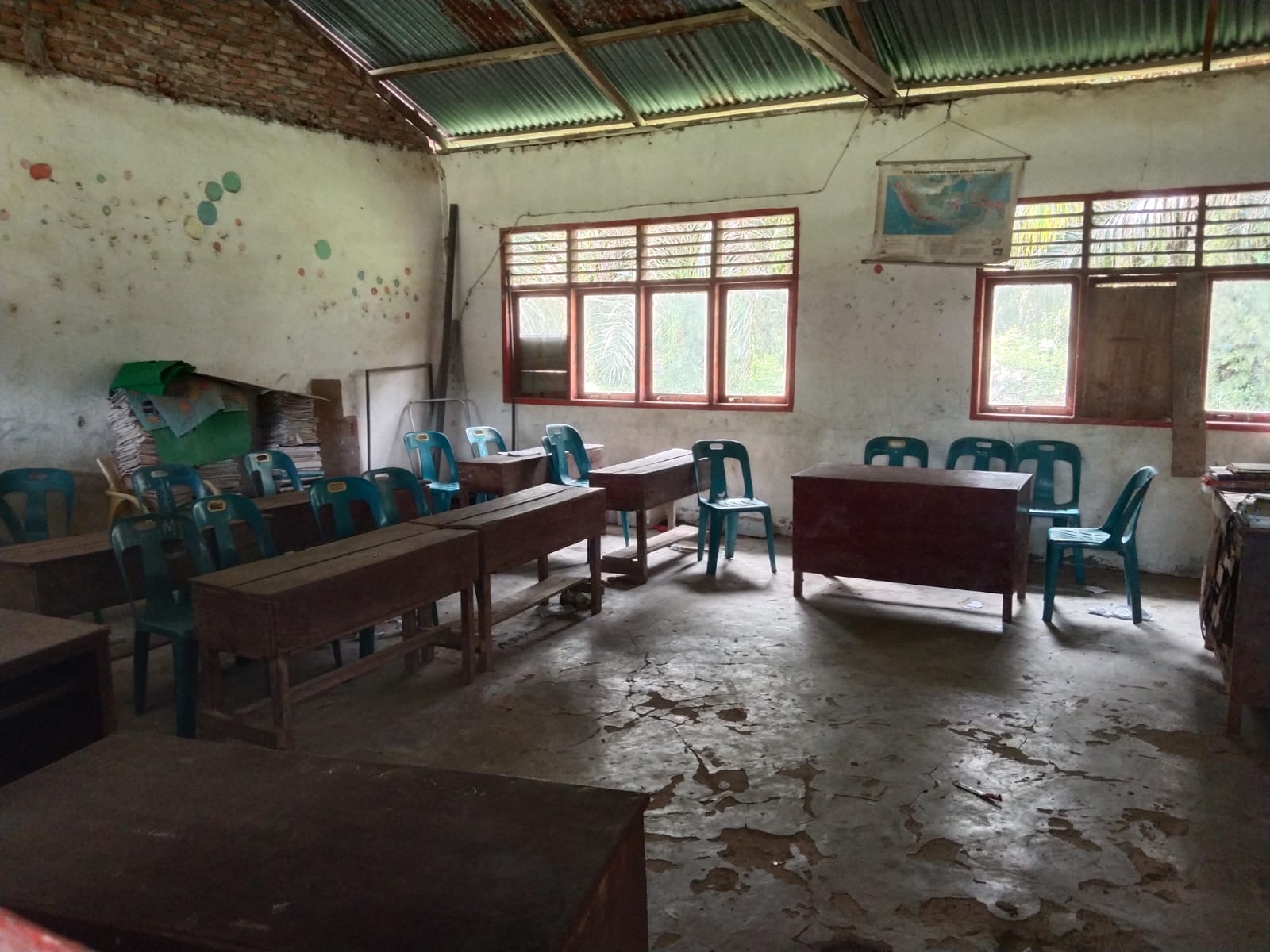 ondisi SDN 22 Sei Siarti, Panai Tengah Labuhanbatu sangat memprihatinkan (Fajar/ Sumut Pos)