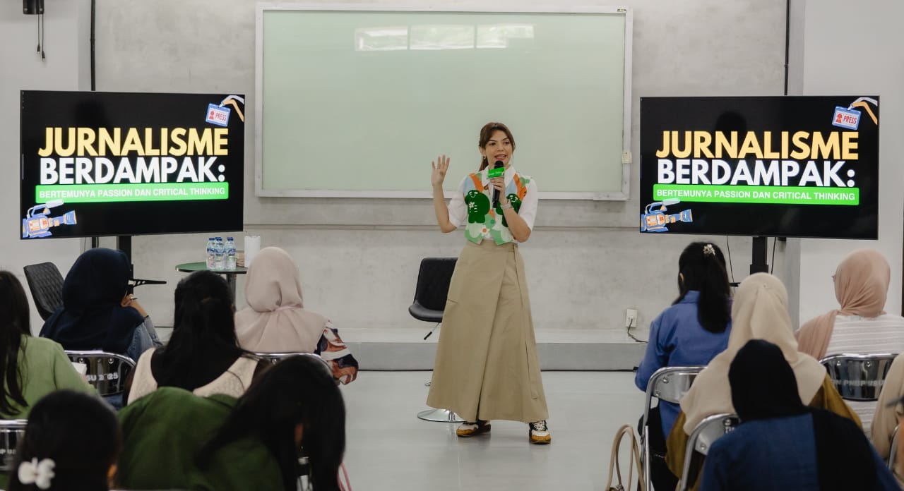 Najwa Shihab dalam acara Generasi Campus Roadshow 2025 di Auditorium USU, Medan, Rabu, (19/11/2025)