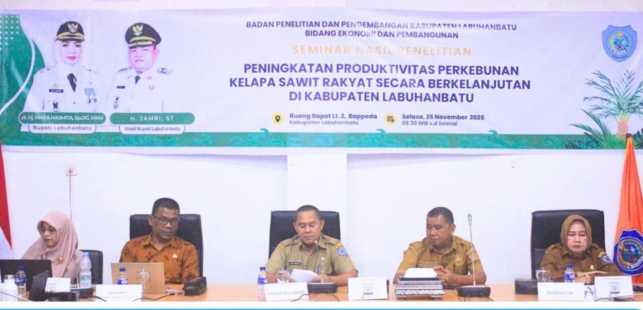Seminar Hasil Penelitian Peningkatan Produktivitas Perkebunan Kelapa Sawit Rakyat Secara Berkelanjutan di Kabupaten Labuhanbatu (Fajar/ Sumut Pos)