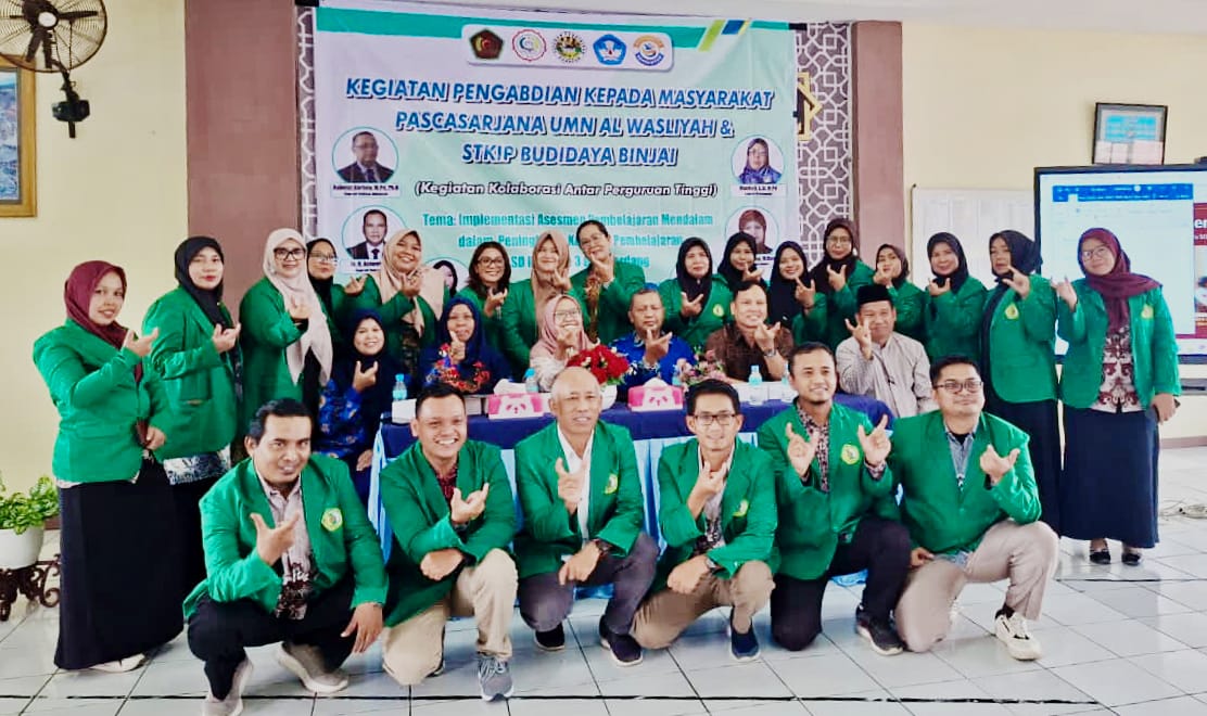 DELISERDANG: PkM Pascasarjana UMN Al-Washliyah bekerja sama dengan STKIP Budidaya Binjai di SD Harapan 3 Deliserdang. (Dok: Istimewa/Sumut Pos)