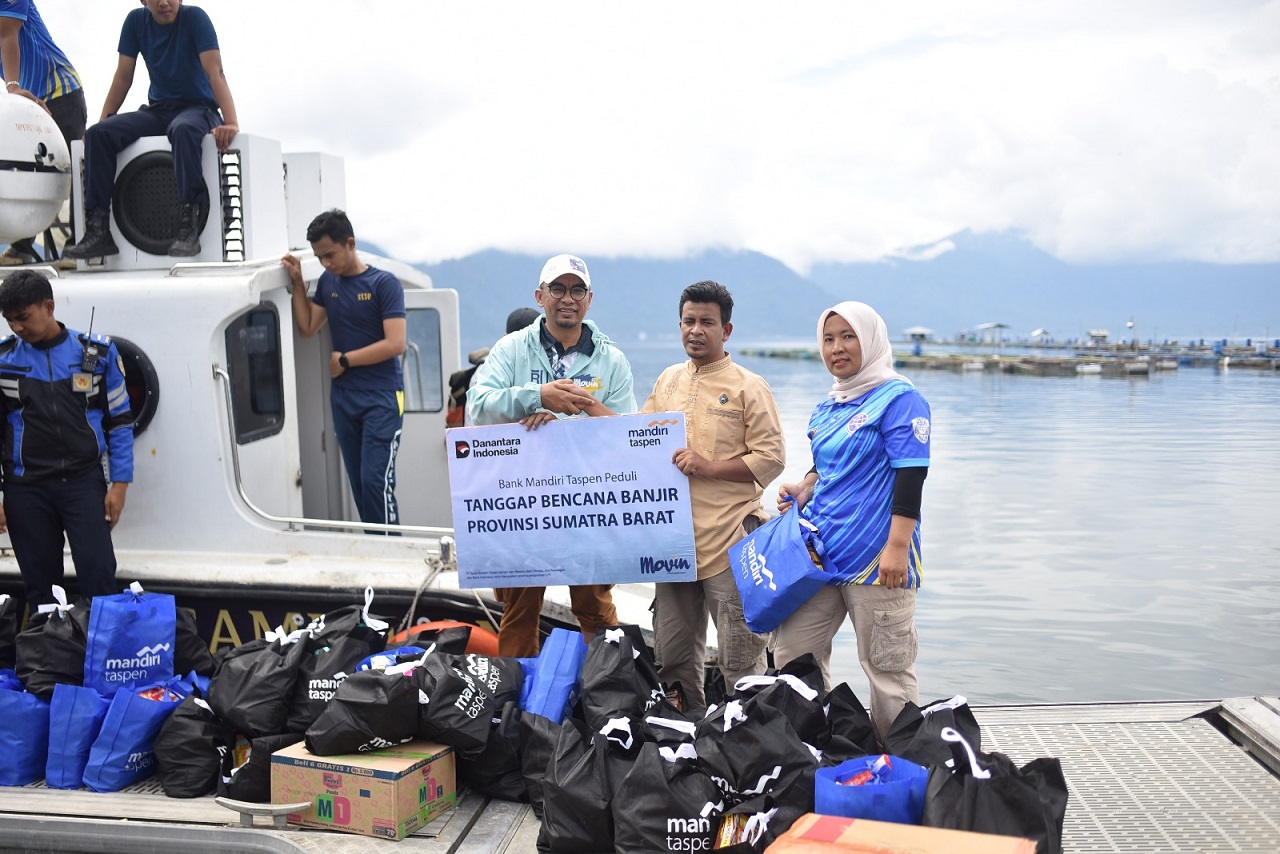 Bank Mandiri Taspen Peduli Banjir Sumatra, meliputi pemberian bantuan di Propinsi Sumatra Barat, Sumatra Utara dan Aceh.