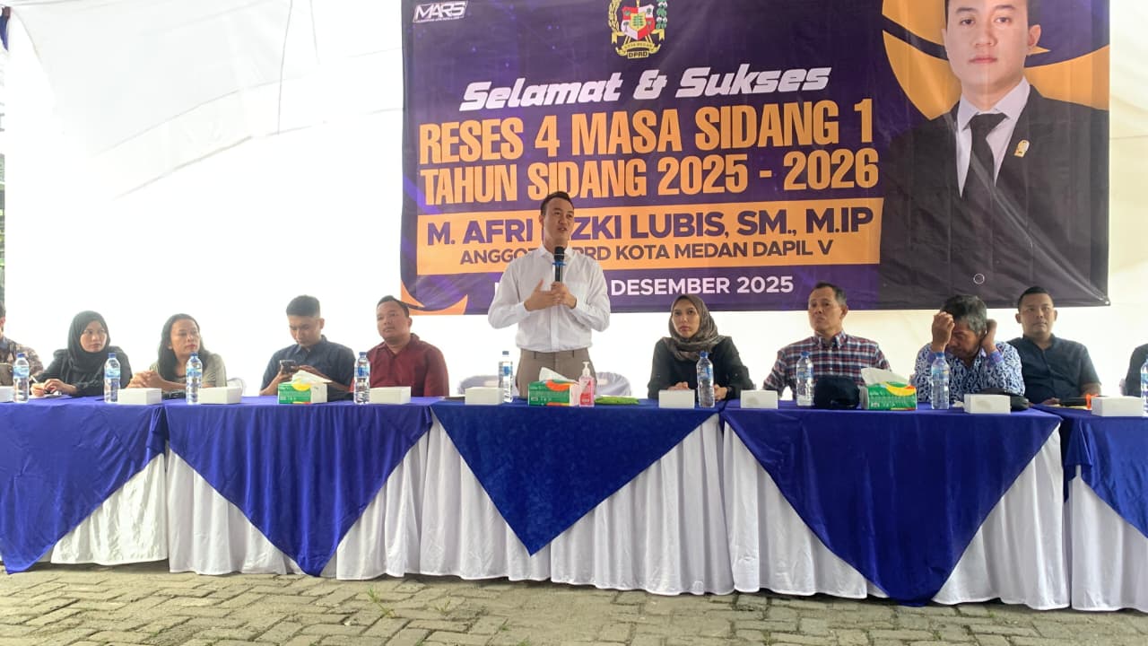 Anggota DPRD Kota Medan, Rizki Lubis menggelar Reses di Kecamatan Medan Johor, Minggu (21/12/2025). (ISTIMEWA/SUMUT POS)