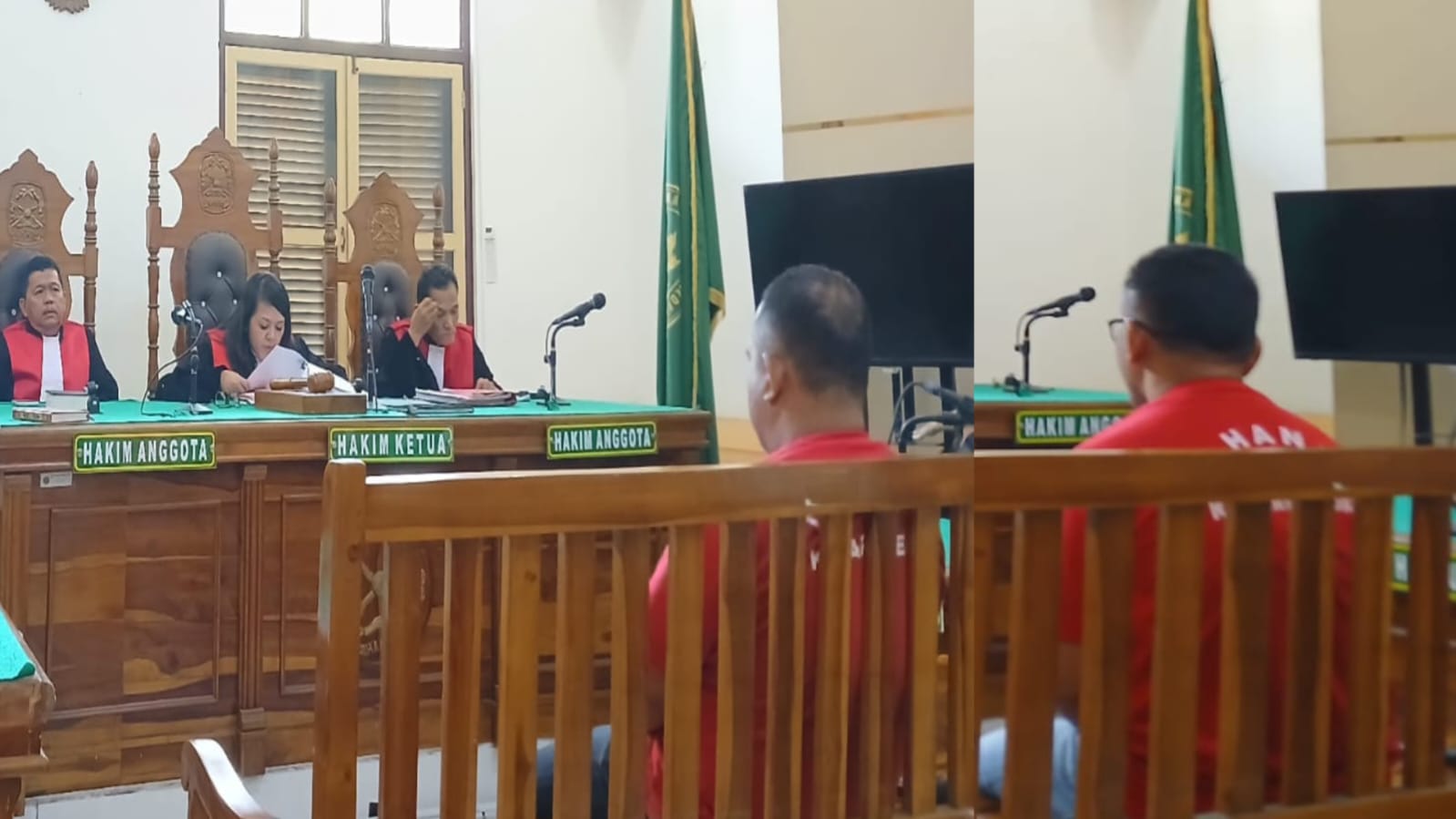 KURIR: Dua kurir sabu asal Aceh, menjalani sidang putusan di PN Medan, Rabu (24/12/2025). (Dok: istimewa)