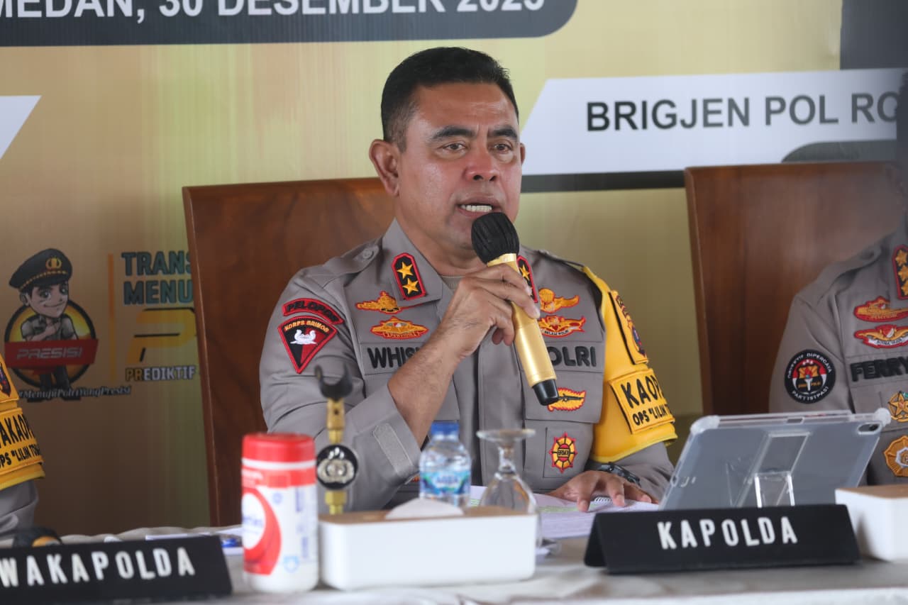 POLDA: Kapolda Sumut,  Irjen&nbsp;Whisnu&nbsp;Hermawan&nbsp;Februanto dalam Acara Refleksi Akhir Tahun Polda Sumut 2025. (Dok: istimewa)