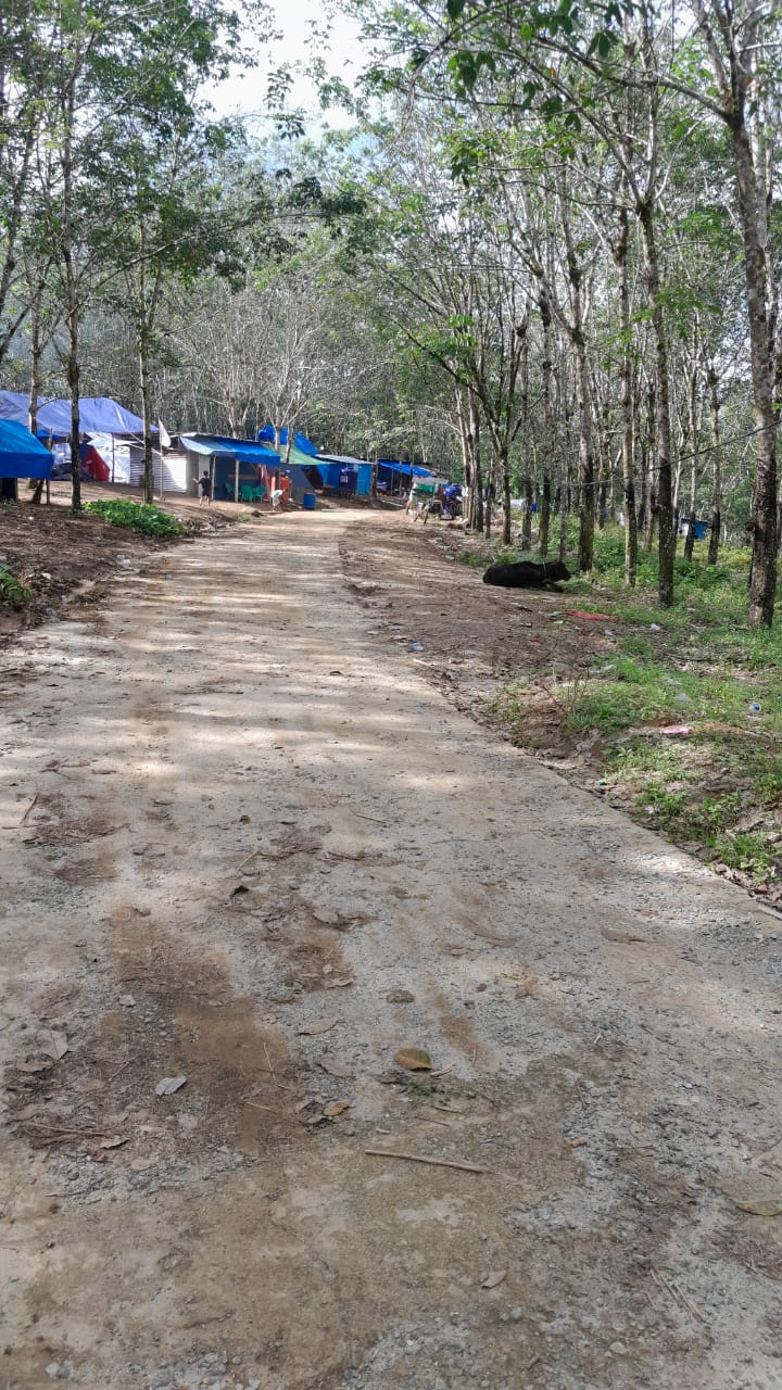 Lokasi pengungsian warga Pulo Lubang Desa Hapesong Baru di Kebun PTPN IV. (SUBANTA RAMPANG AYU/SUMUT POS)