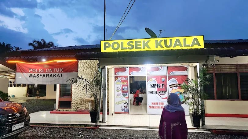 Kantor Polsek Kuala Resort Langkat di Jalan Lintas Binjai-Kuala, Kelurahan Bela Rakyat. (Istimewa/Sumut Pos)