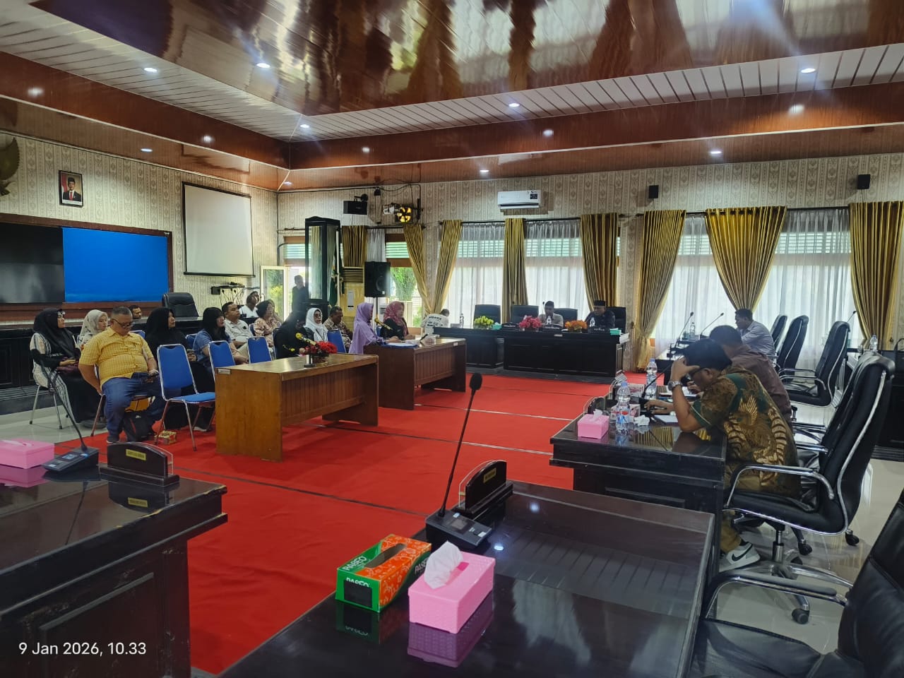 Suasana Rapat Dengar Pendapat (RDP) DPRD Kota Tebing Tinggi bersama Direktur RSUD Dr. H. Kumpulan Pane dan Dinas Kesehatan Kota Tebing Tinggi di Aula Gedung DPRD, Jumat (9/1/2026)