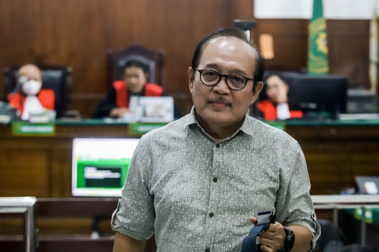 Mohammad Yamin, mantan karyawan Jawa Pos saat bersaksi di Pengadilan Negeri Surabaya (13/1) (ALFIAN RIZAL/JAWA POS)