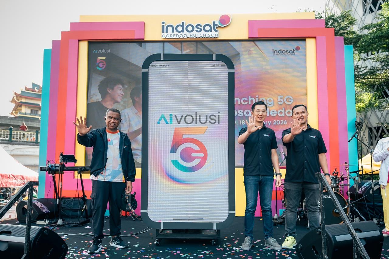 LUNCUR: Head of Circle Sumatra Indosat Ooredoo Hutchison, Agus Sulistio saat peluncuran 5G di CFD, Medan, Minggu (18/1/2026). (Dok: Indosat)