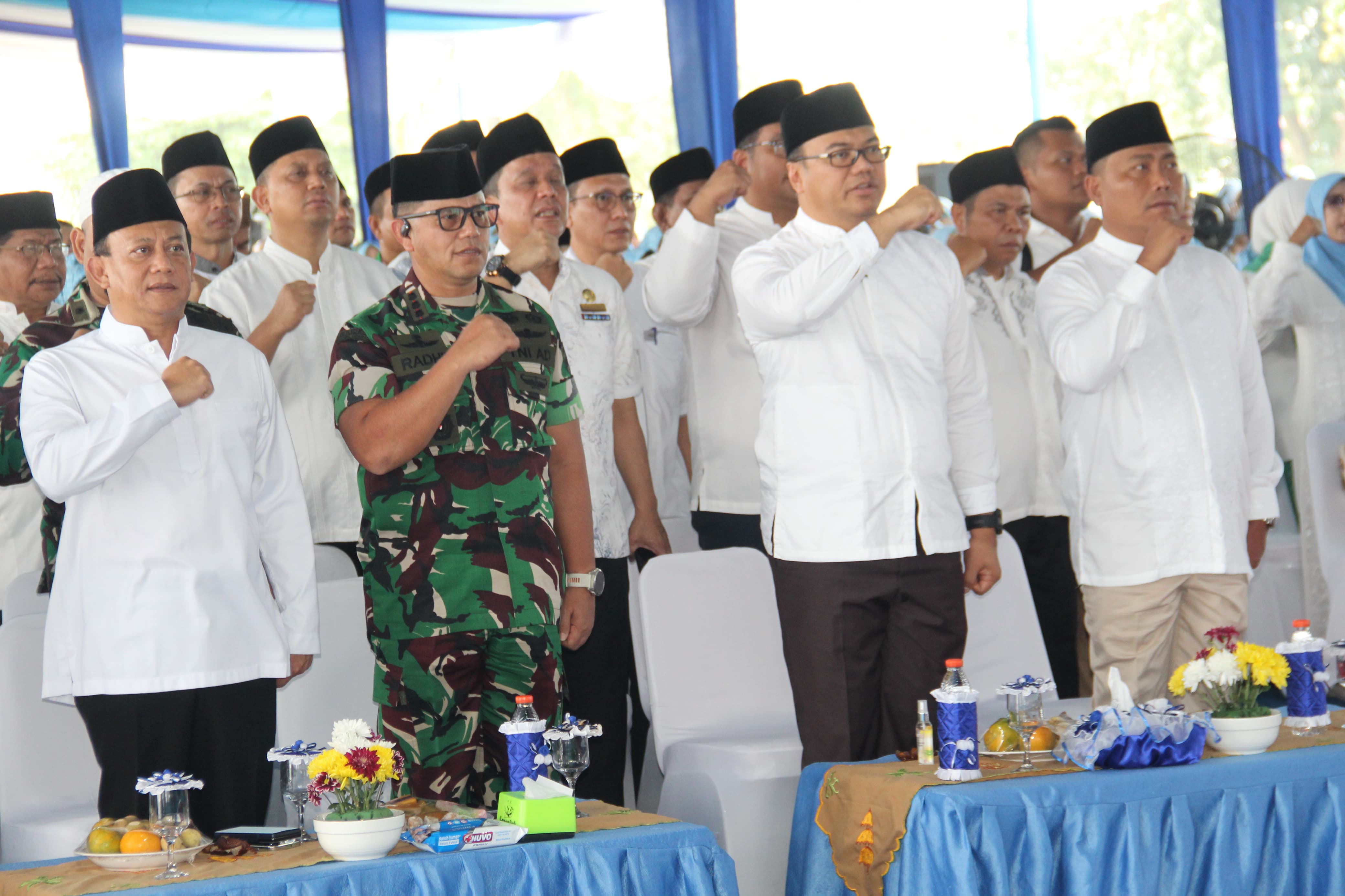 Dandim 0201/Medan Kolonel Inf Radhi Rusin saat menghadiri acara Isra Mikraj Nabi Muhammad SAW Pemerintah Kabupaten Deliserdang Tahun 1447 H/2026 M. (Dok: istimewa)