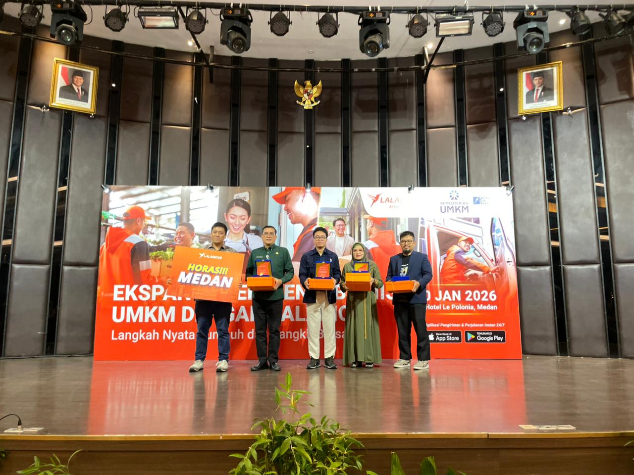 Lalamove bersama Kementerian UMKM menggelar seminar bisnis di Medan yang membekali pelaku UMKM dengan solusi logistik dan pembiayaan untuk mendorong pertumbuhan usaha berkelanjutan. (ist)