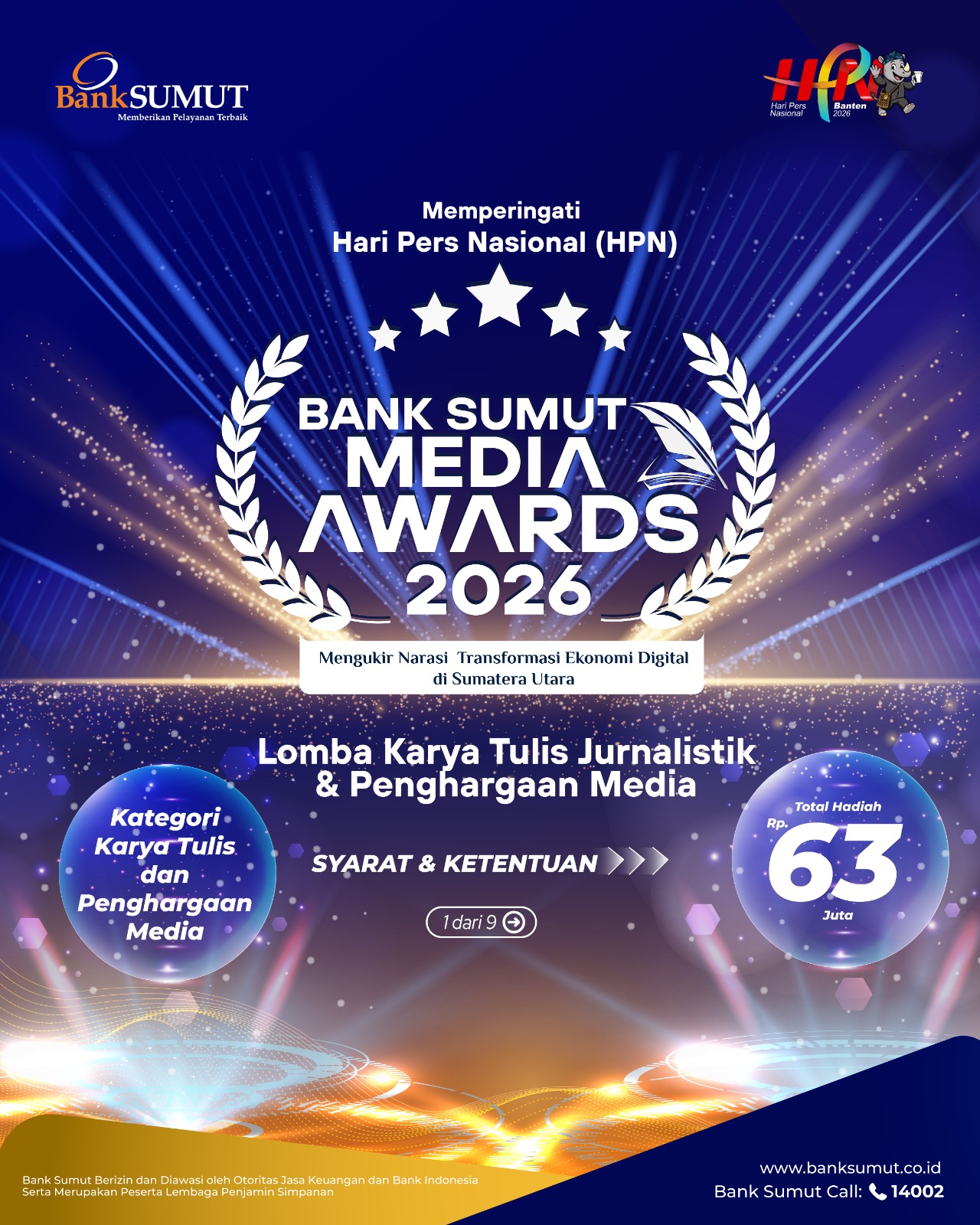 Lomba Karya Tulis Artikel Opini Khusus Jurnalis serta Media Awards Bank Sumut 2026 (Dokumen Bidang Humas Bank Sumut)