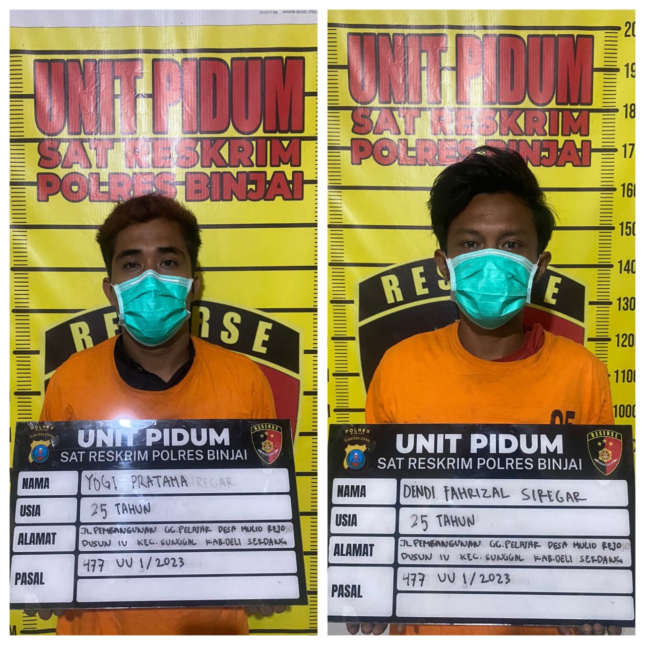Kolase foto kedua tersangka Curat yang diungkap Satreskrim Polres Binjai. (Istimewa/Sumut Pos)