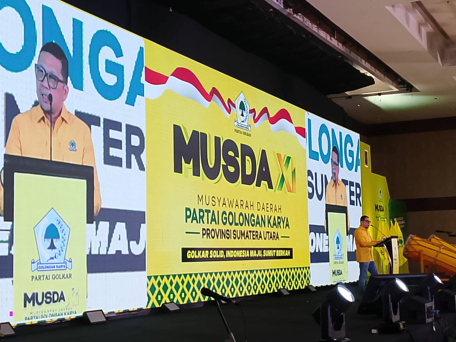 Plt) Ketua DPD Partai Golkar Sumatera Utara Ahmad Doli Kurnia Tanjung saat memberikan sambutan di Musda XI DPD Golkar Sumut, di JW Marriot, Medan, Minggu (1/2/2026) (IKHSAN/SUMUT POS)