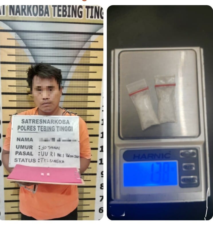 Seorang pria diamankan Polres Tebingtinggi saat  transaksi narkotika jenis sabu. (Azan Purba/ Sumut Pos)
