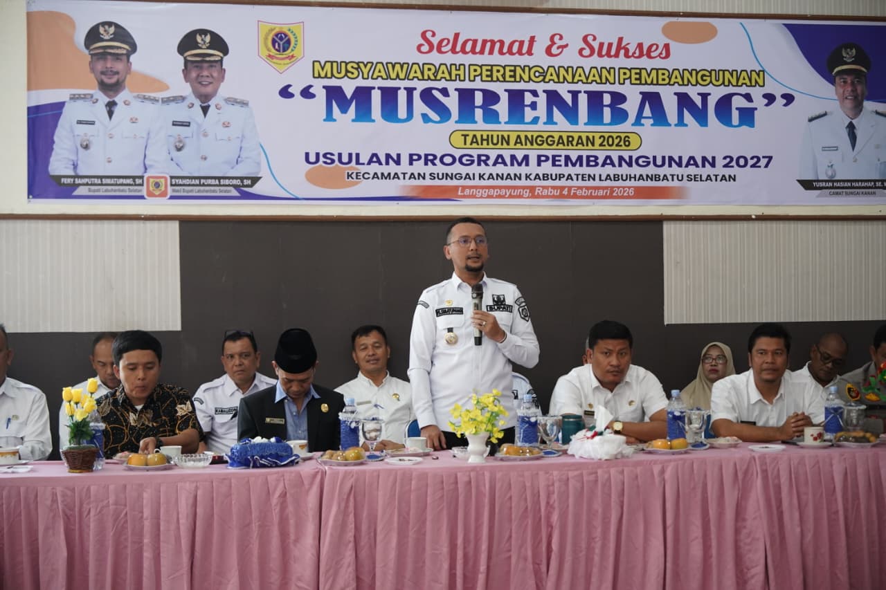 Bupati Labuhanbatu Selatan (Labusel), Fery Sahputra Simatupang, secara resmi membuka Kecamatan Sungai Kanan. (ISTIMEWA/SUMUT POS)
