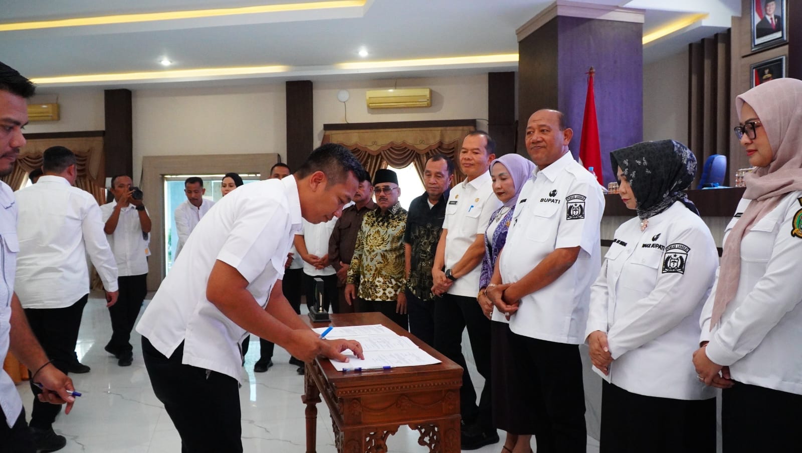 Bupati Langkat, Syah Afandin dan jajaran pada kesempatan Forum Konsultasi Publik Rancangan Awal RKPD Tahun 2027. (Istimewa/Sumut Pos)