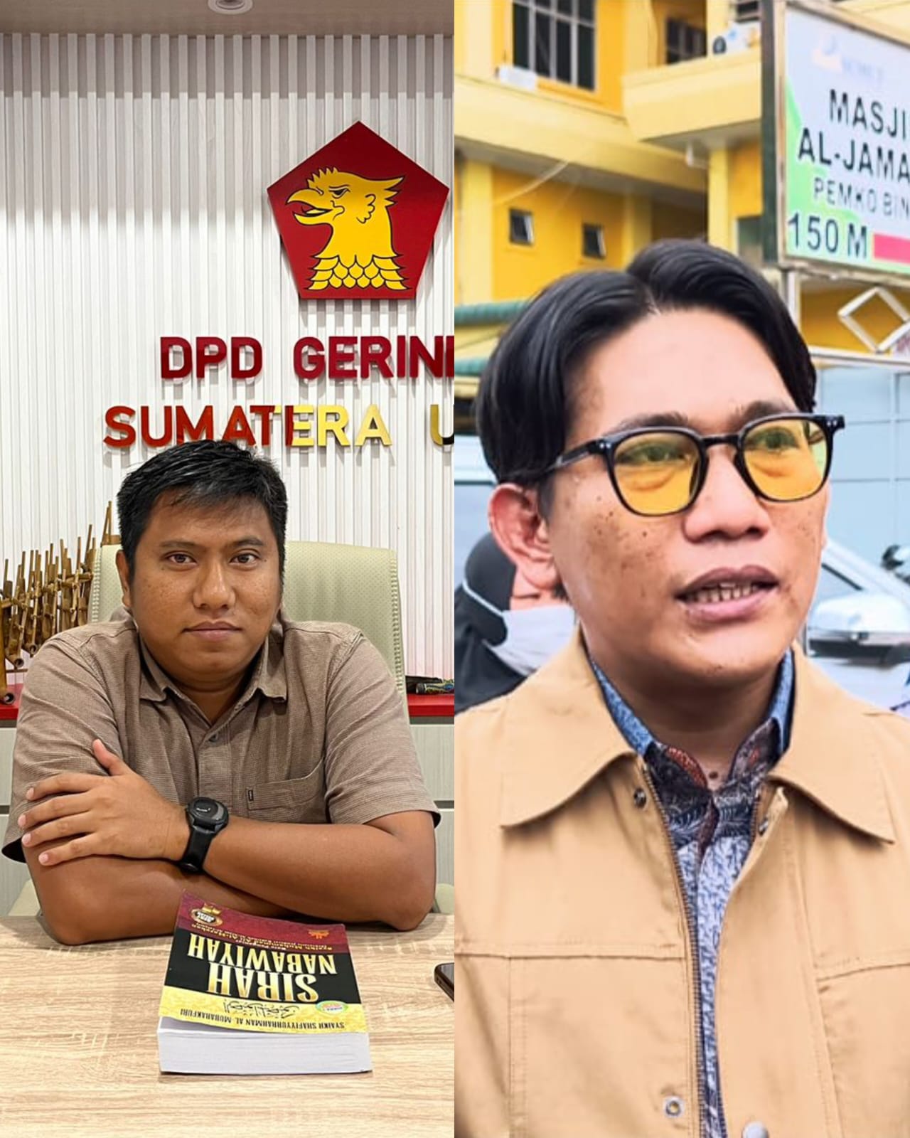 Kolase foto Anggota DPRD Binjai, Ronggur Simorangkir (kiri) dengan wali wali kota, Hasanul Jihadi (kanan). (Dok: istimewa)