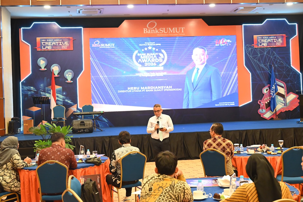Direktur Utama PT Bank Sumut (Perseroda), Heru Mardiansyah menyampaikan apresiasi terhadap insan pers dalam momentum peringatan Hari Pers Nasional (HPN) 2026 ( dok Bank Sumut)