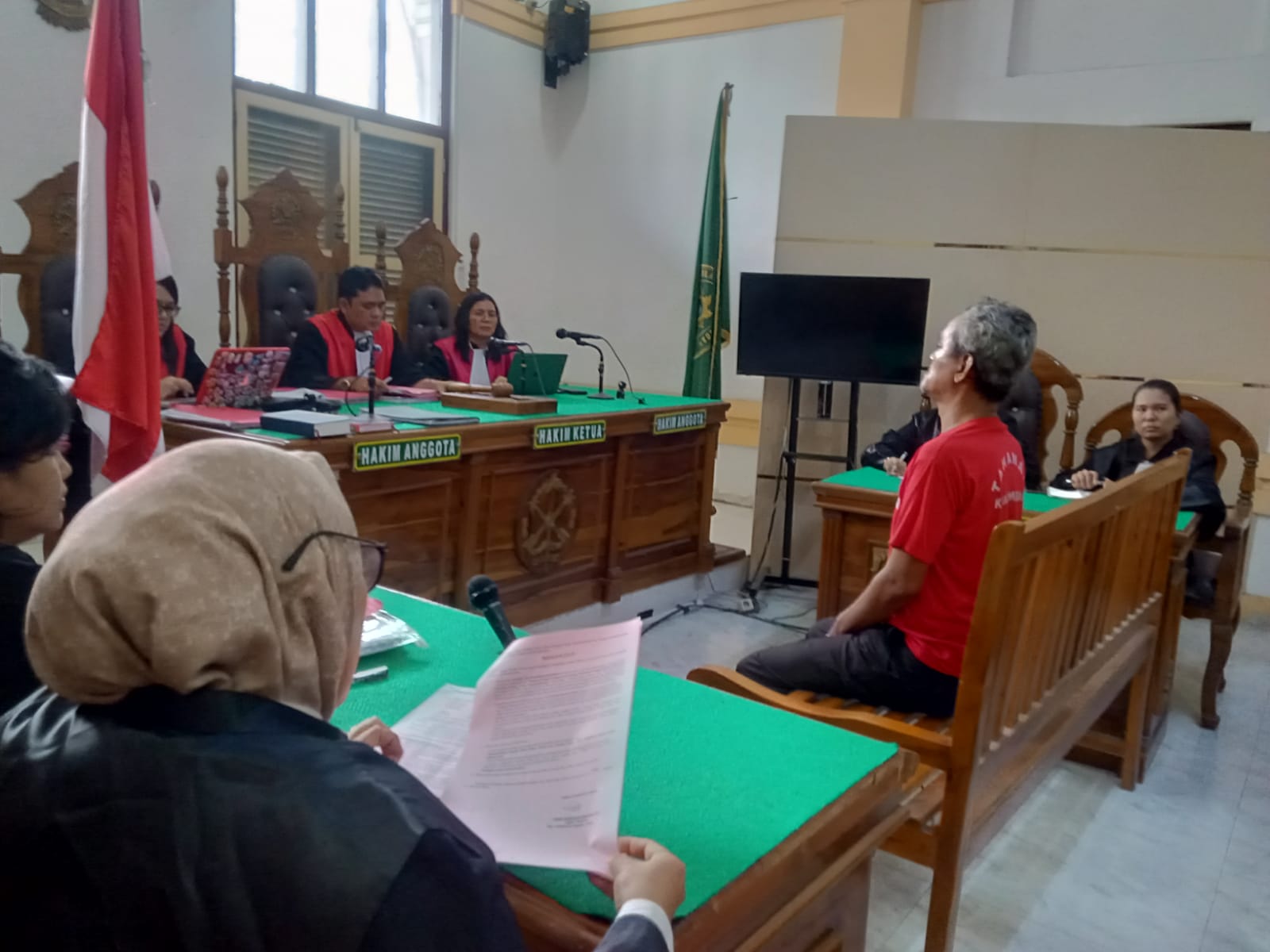 TERDAKWA: Ali Syahbana Munthe terdakwa kasus perdagangan satwa dilindungi, menjalani sidang tuntutan di PN Medan, Rabu (11/2/2026). (Dok: istimewa)