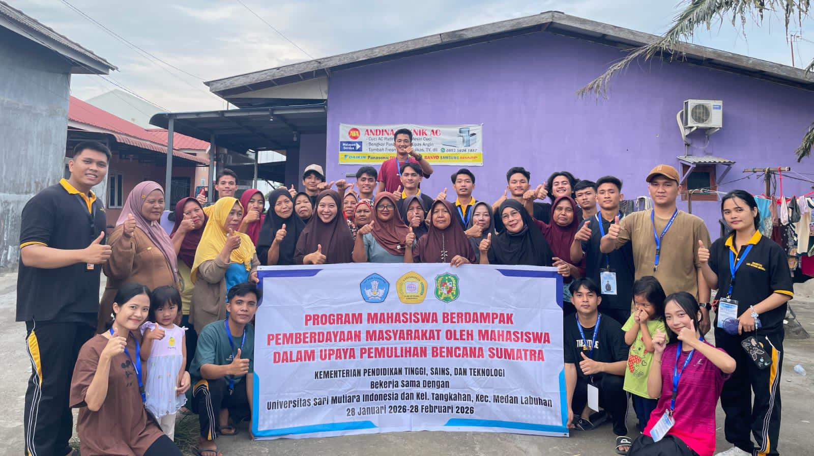 USM INDONESIA: Program mahasiswa berdampak dalam pemulihan bencana oleh mahasiswa USM Indonesia di Tangkahan. (Istimewa/Sumut Pos)