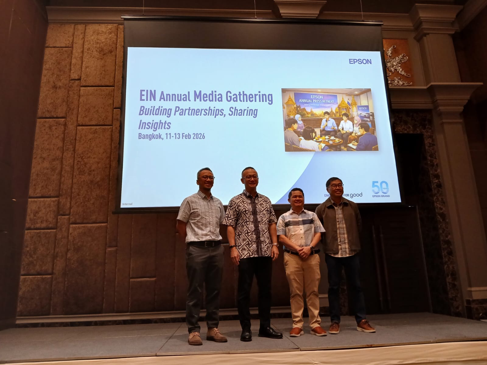 MEDIA GHATERING: Manajeman Epson Indonesia pada acara media gathering yang dilaksanakan di Bangkok, 11-13 Febuari 2026. (ARI ISWANDI/SUMUT POS)