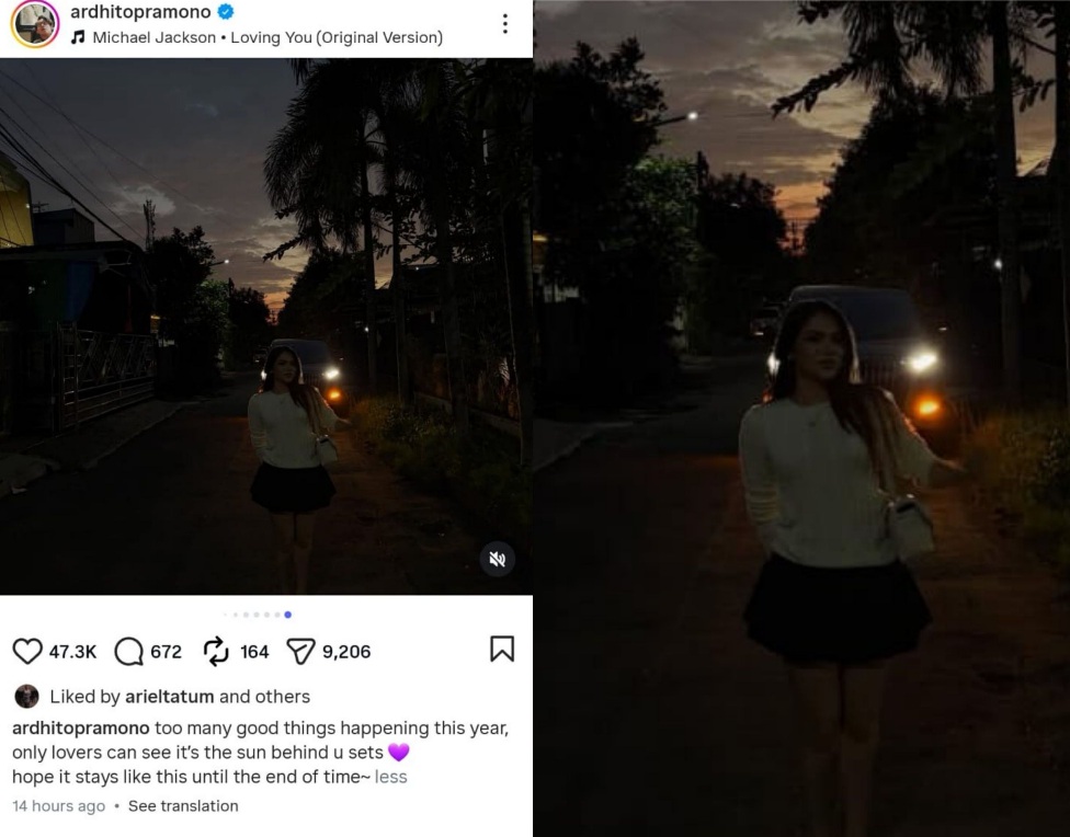 Ardhito Pramono posting foto Davina Karamoy. (Dok: instagram)