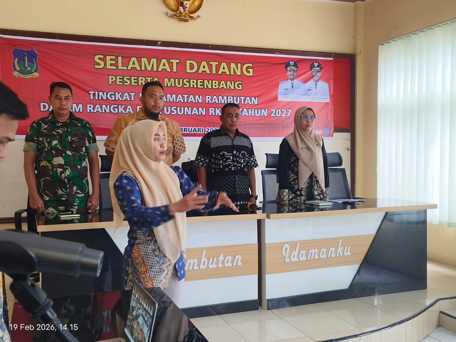 Suasana kegiatan Musyawarah Perencanaan Pembangunan (Musrenbang) tingkat Kecamatan Rambutan dalam menyusun RKPD 2027. (AZAN PURBA/SUMUT POS)