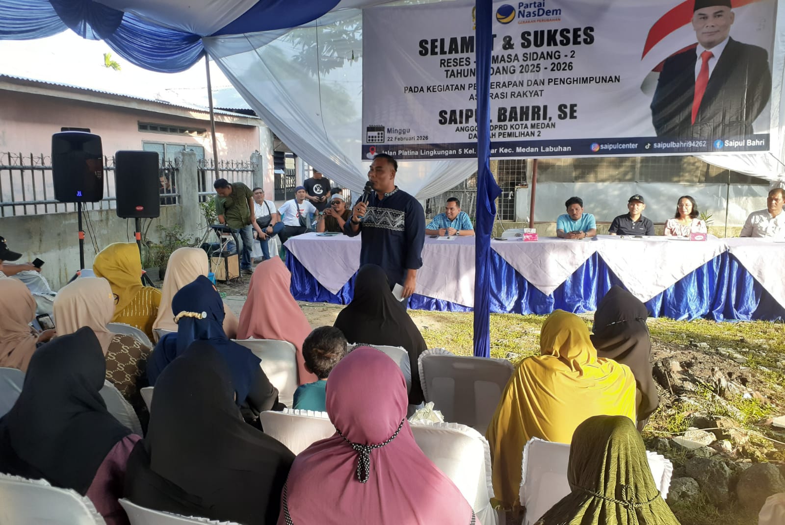  Saipul Bahri pada  Reses V Masa Sidang II Tahun Sidang 2025-2026 yang dilaksanakan di dua lokasi berbeda di Kecamatan Medan Labuhan. (ISTIMEWA/SUMUT POS)