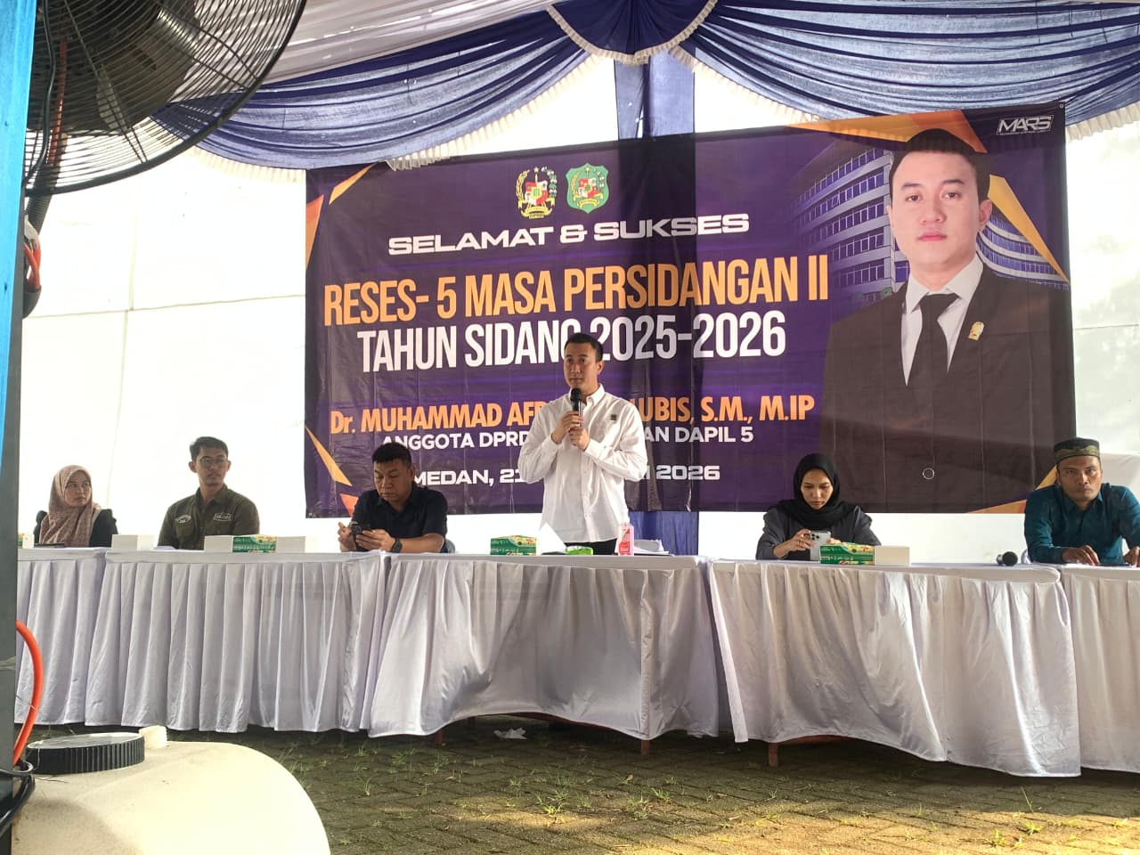 Reses V Masa Persidangan II Tahun Sidang 2025-2026 yang digelar Anggota DPRD Kota Medan , Dr. M Afri Rizki Lubis SM M.IP di Jl. Karya Kasih, Medan Johor. (ISTIMEWA/SUMUT POS)