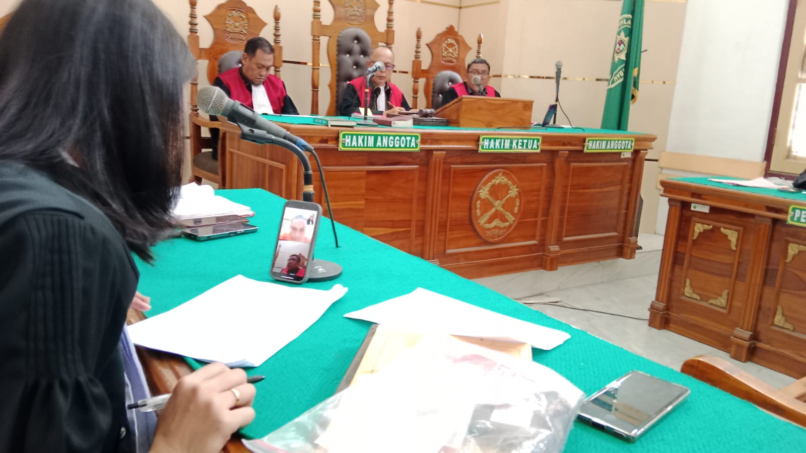 TERDAKWA: JPU membacakan dakwaan terhadap dua terdakwa kasus sabu secara virtual di PN Medan, Rabu (25/2/2026). (Dok: istimewa)