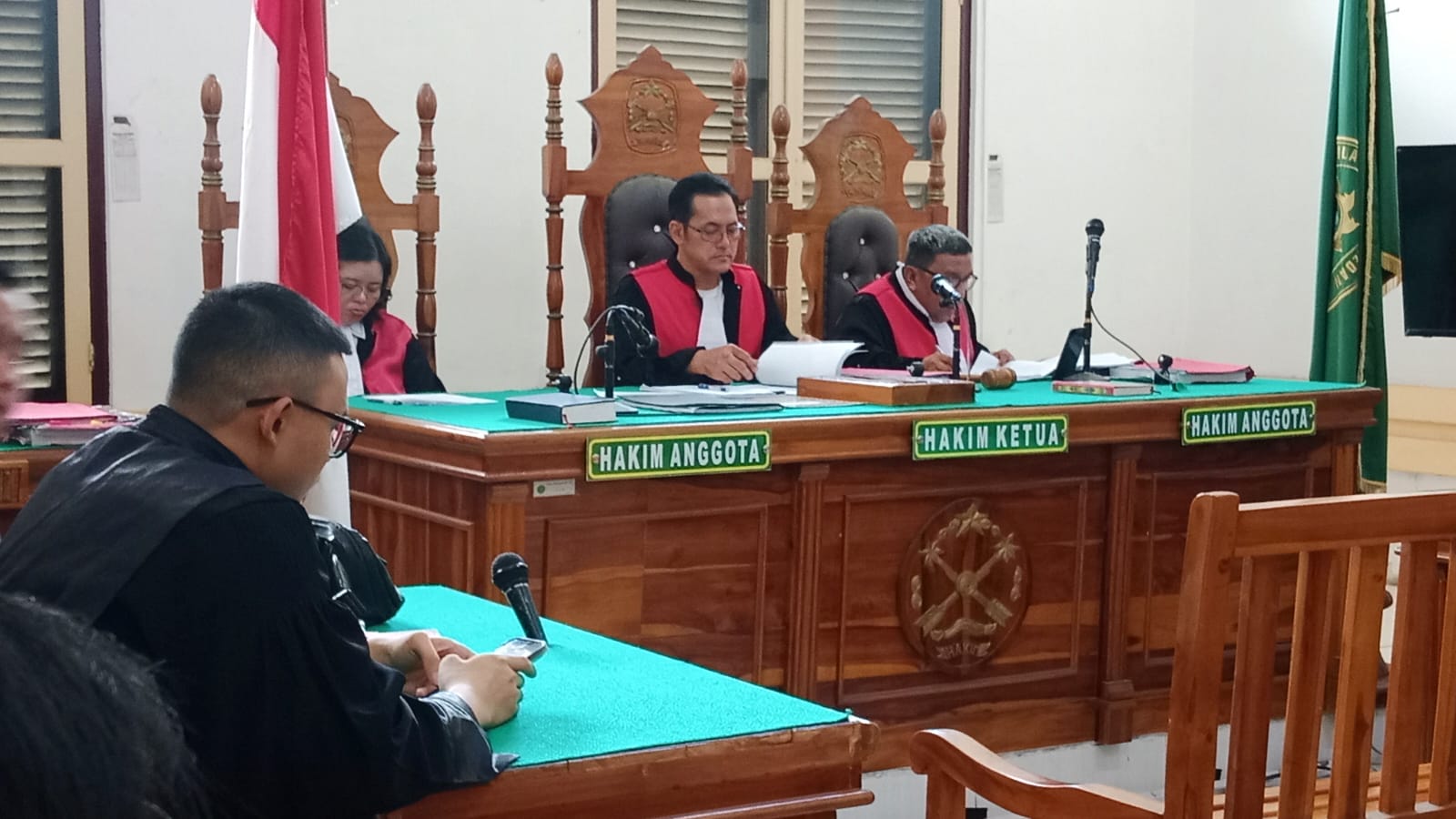 PUTUSAN: Majelis hakim membacakan putusan terhadap terdakwa pengedar ekstasi di PN Medan, Rabu (25/2/2026). (Dok: istimewa)  