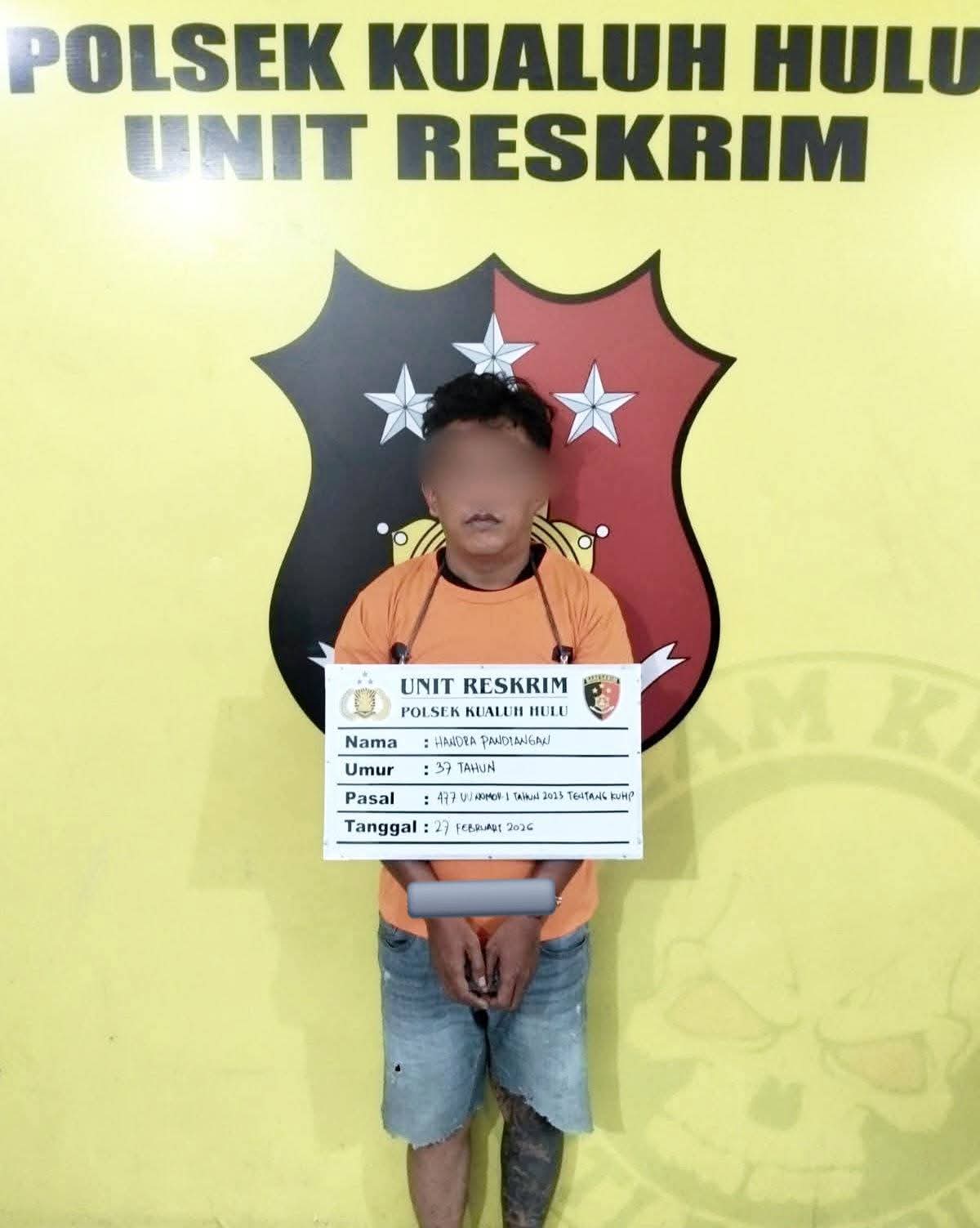 TANGKAP: Polsek Kualuh Hulu menangkap pelaku pencurian dalam mobil. (Dok: istimewa)