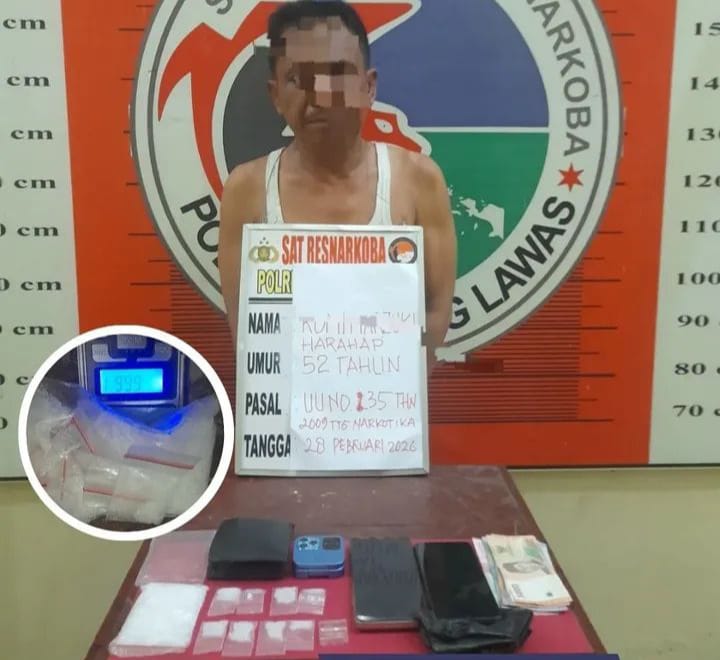Tersangka dan barang bukti saat diamankan di Polres Padang Lawas. (ISTIMEWA/SUMUT POS)