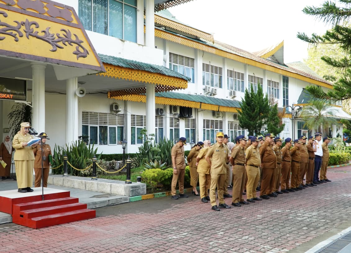  Apel gabungan di Kantor Bupati Langkat, Stabat. (Diskominfo Langkat/Sumut Pos )