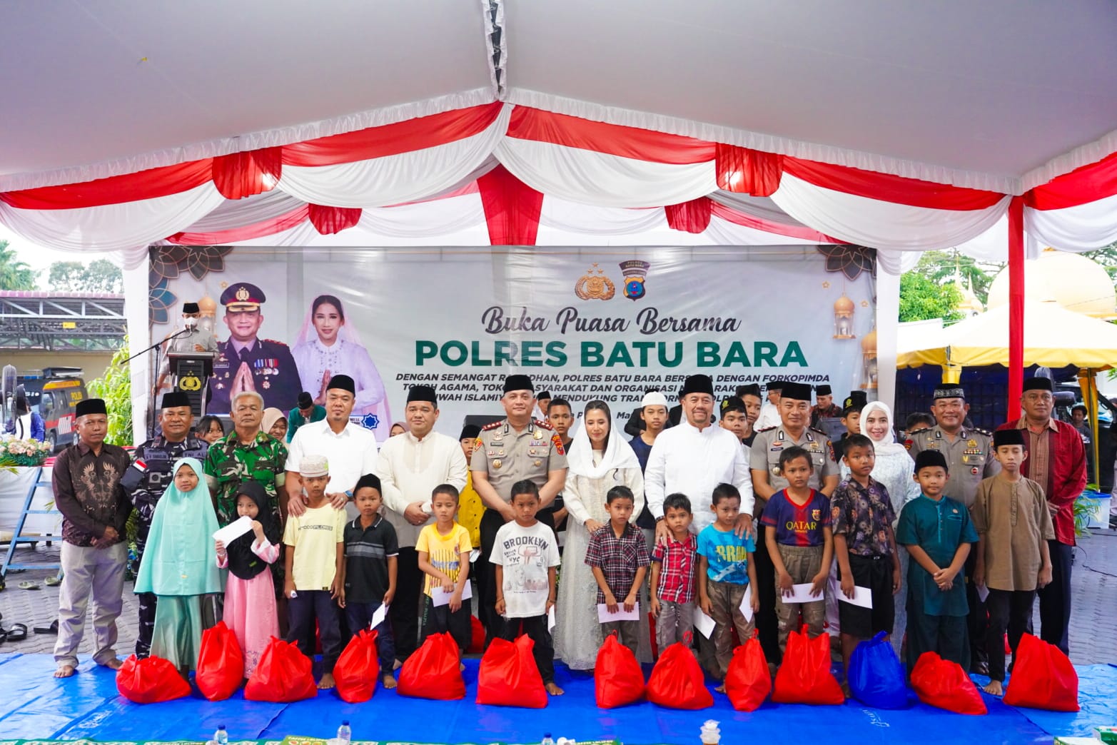 Bupati Batubara H. Baharuddin Siagian, S.H., M.Si., buka puasa bersama Polres Batubara,  di Mapolres Batu Bara, Kecamatan Lima Puluh, Rabu (4/3/2026). (Kominfo Batubara/ Sumut Pos)