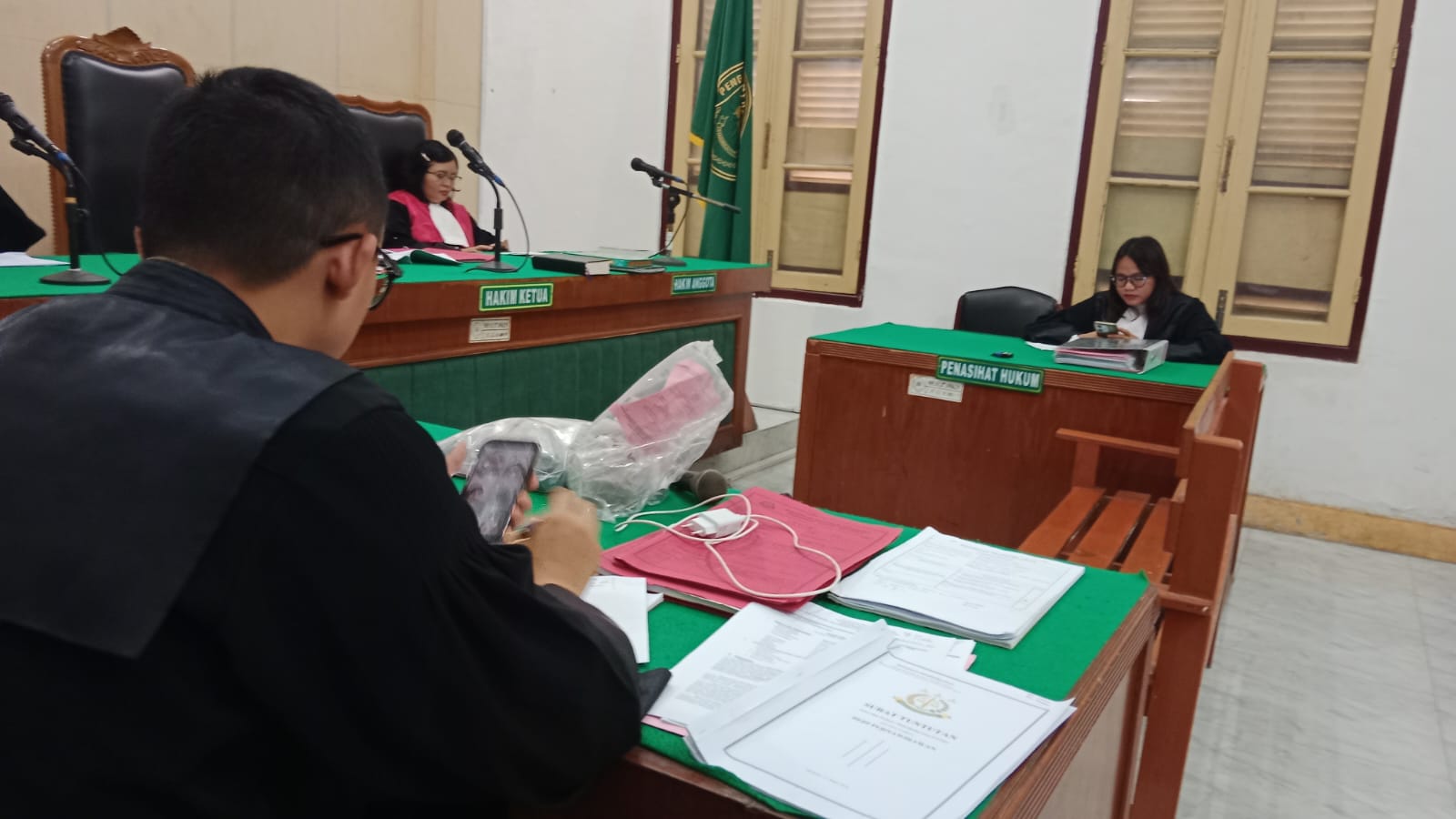 KOKAIN: Majelis hakim menyidangkan dua terdakwa kasus kokain secara virtual di PN Medan, Rabu (11/3/2026). (Dok: istimewa) 