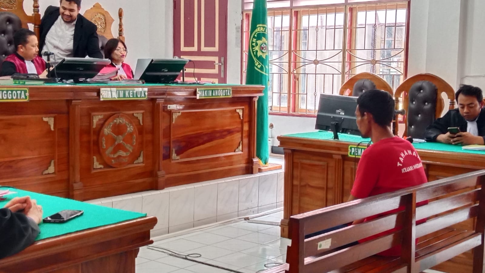 UANG PALSU: Muhammad Nazar terdakwa kasus uang palsu menjalani sidang putusan di PN Medan, Rabu (11/3/2026). (Dok: istimewa)