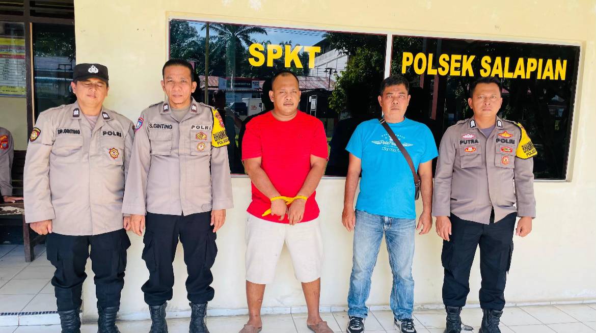  Tersangka Betmen saat ditangkap Polsek Salapian. (Istimewa/Sumut Pos)