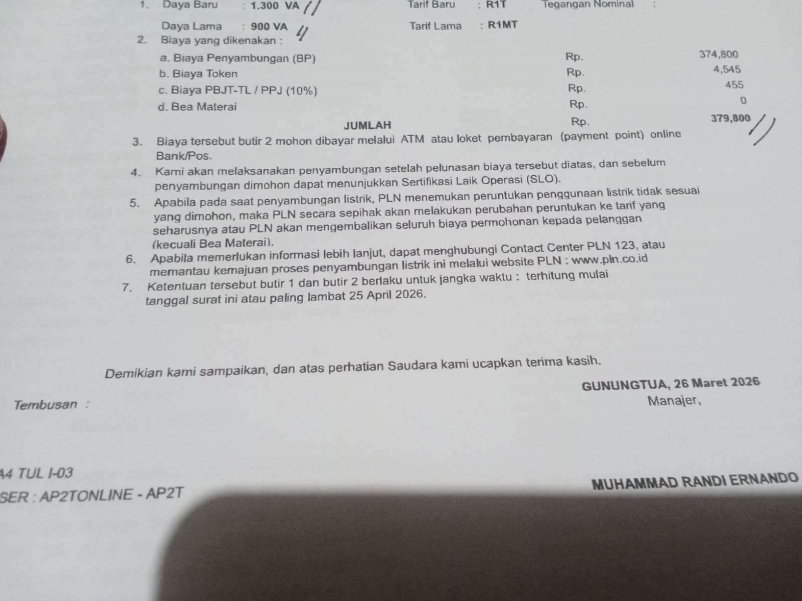 TRANSAKSI: Bukti pembayaran transaksi. (Dok: istimewa)