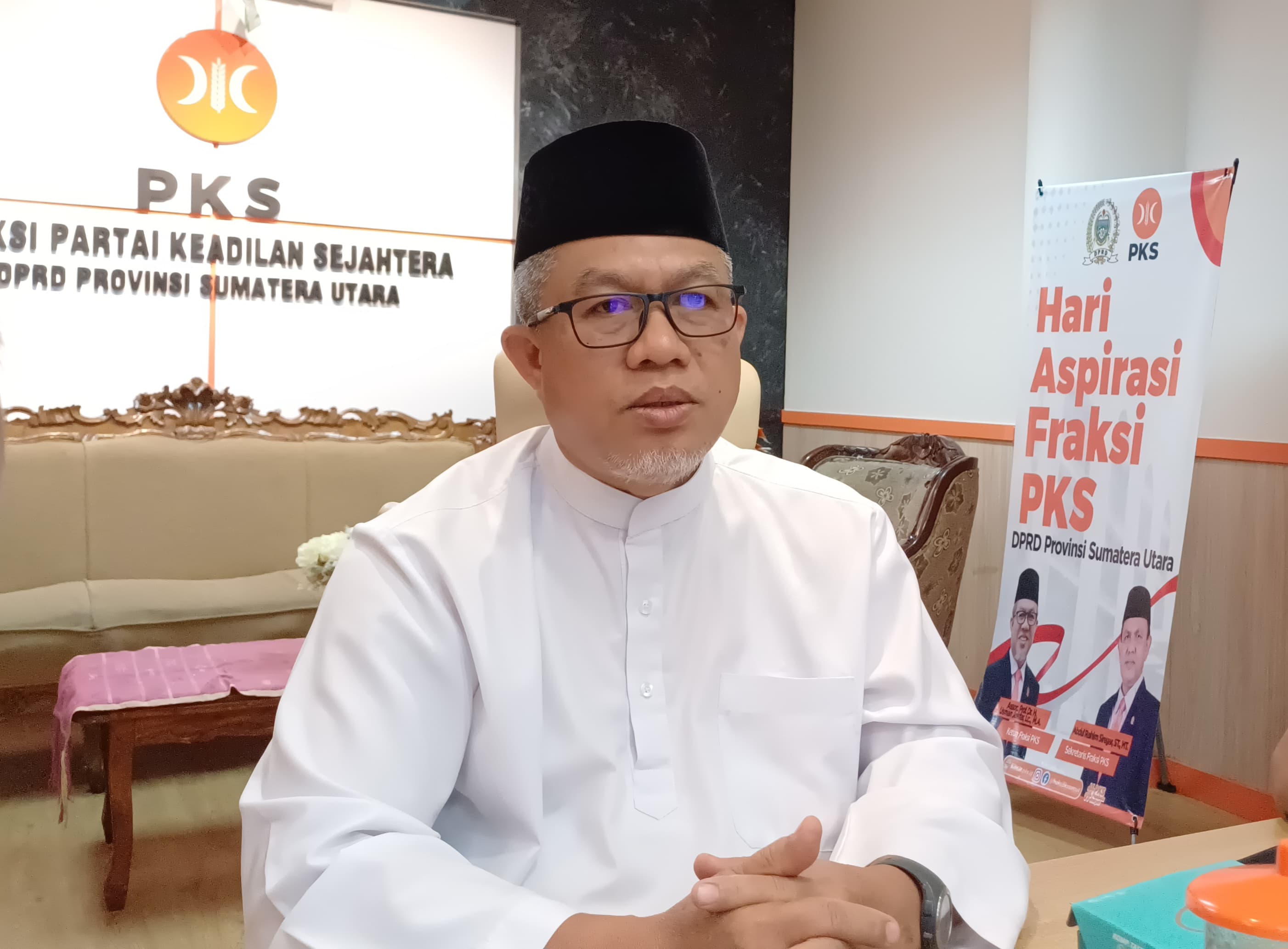 Ketua Fraksi PKS DPRD Sumut, Usman Jakfar. (Dok: Markus Pasaribu/Sumut Pos)  