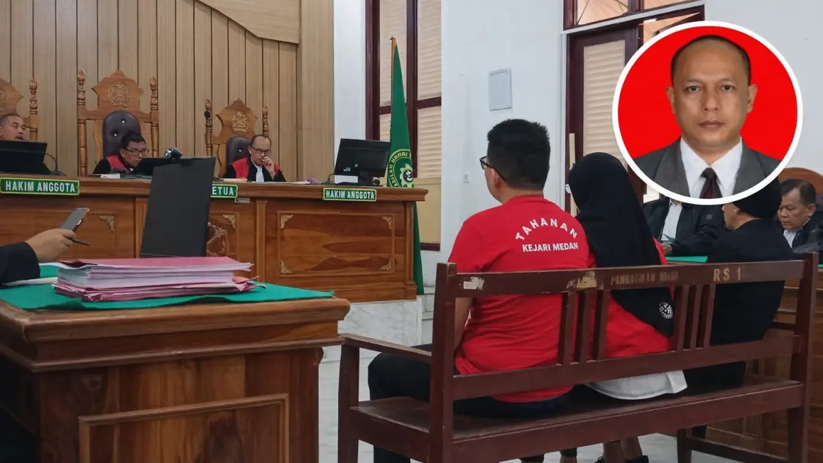 PIMPIN: Kolase Hakim PN Medan Muhammad Kasim saat memimpin sidang. (Dok: istimewa)

