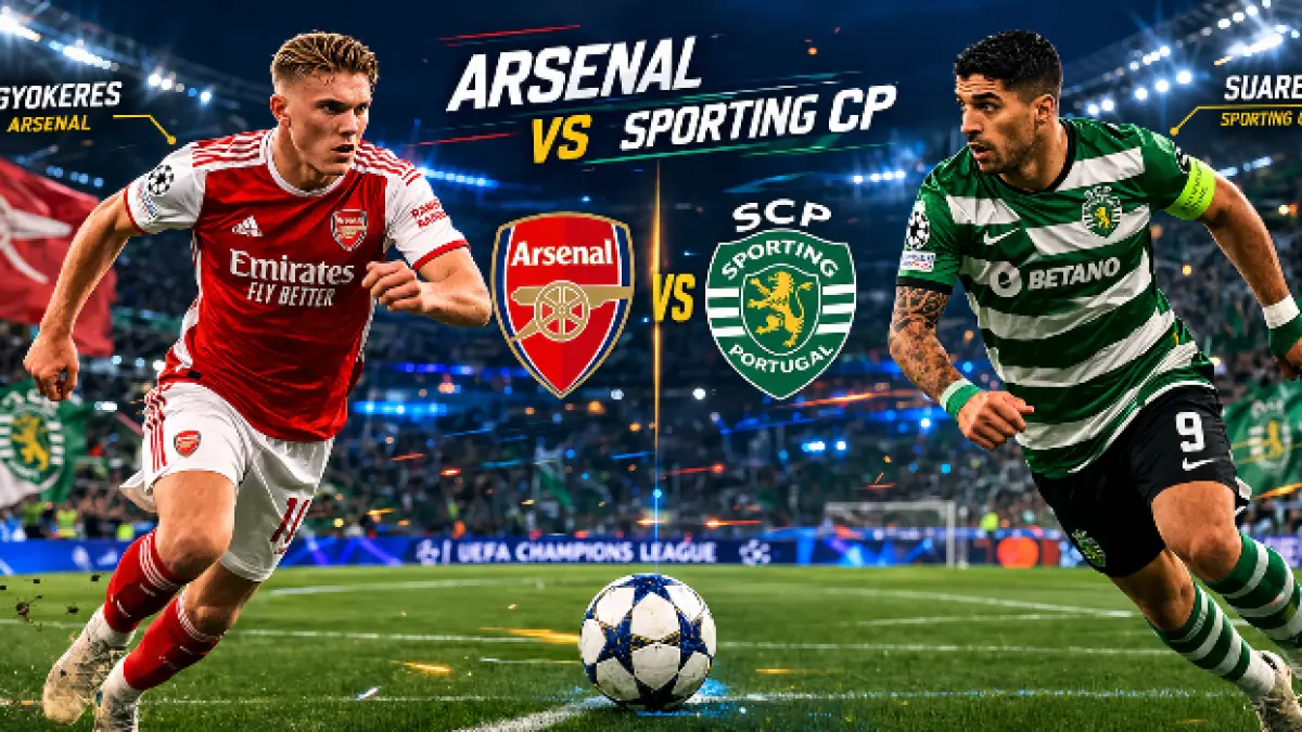 UJI MENTAL: Sporting CP menjamu Arsenal dalam leg pertama perempat final UEFA Champions League di Estadio Jose Alvalade, Rabu (8/4). Laga ini menjadi ajang pembuktian mental bagi kedua tim. (foto: ChatGpt)