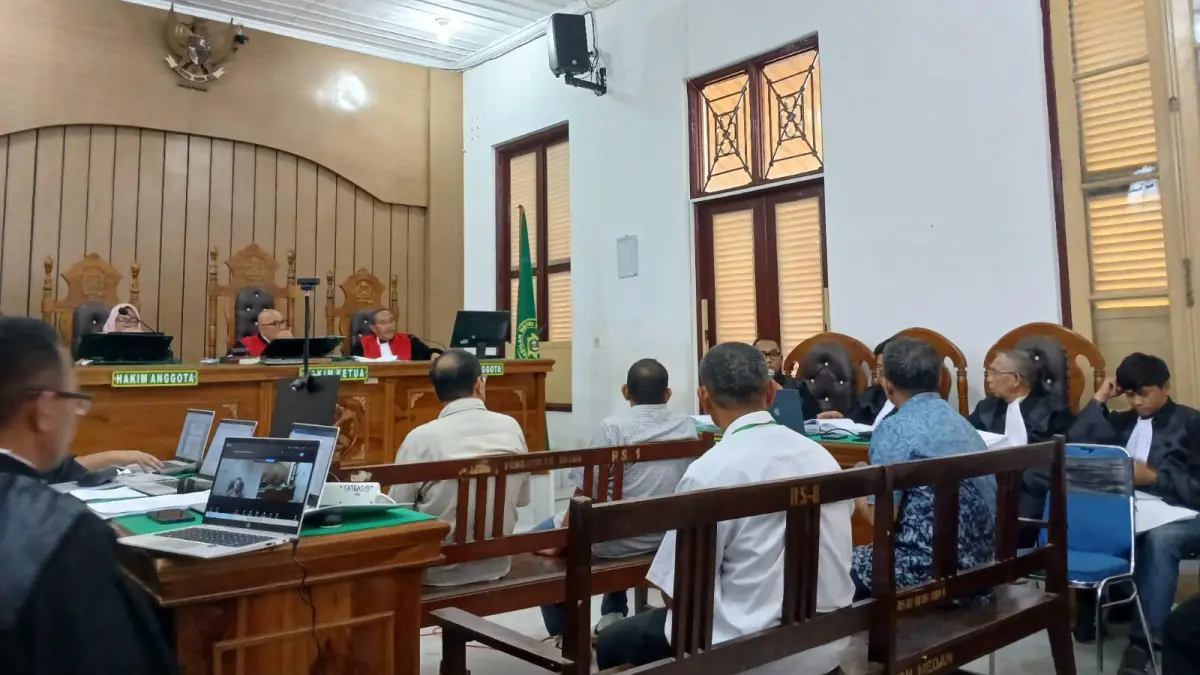 HADIR: Sejumlah saksi dihadirkan dalam sidang lanjutan dugaan korupsi DJKA Medan di Pengadilan Tipikor Medan, Rabu (8/4/2026). (Dok: istimewa)