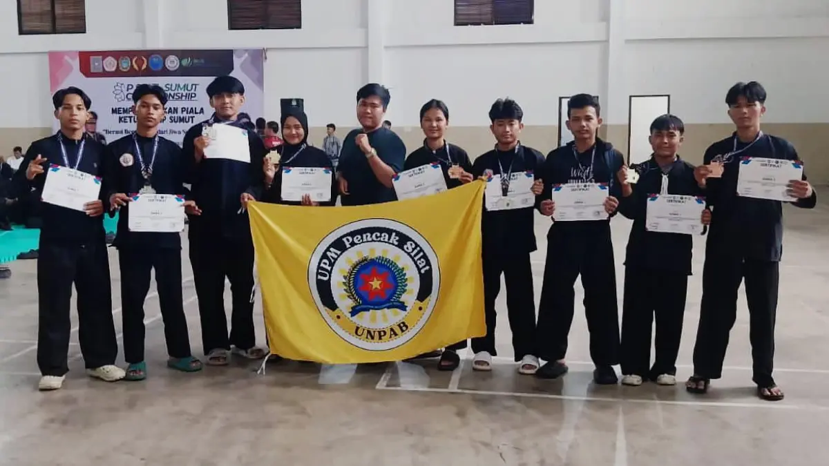 BERPRESTASI: Mahasiswa Unpab peraih medali Kejuaraan Pencak Silat PSHT Sumut Championship 2026. (Istimewa/Sumut Pos)