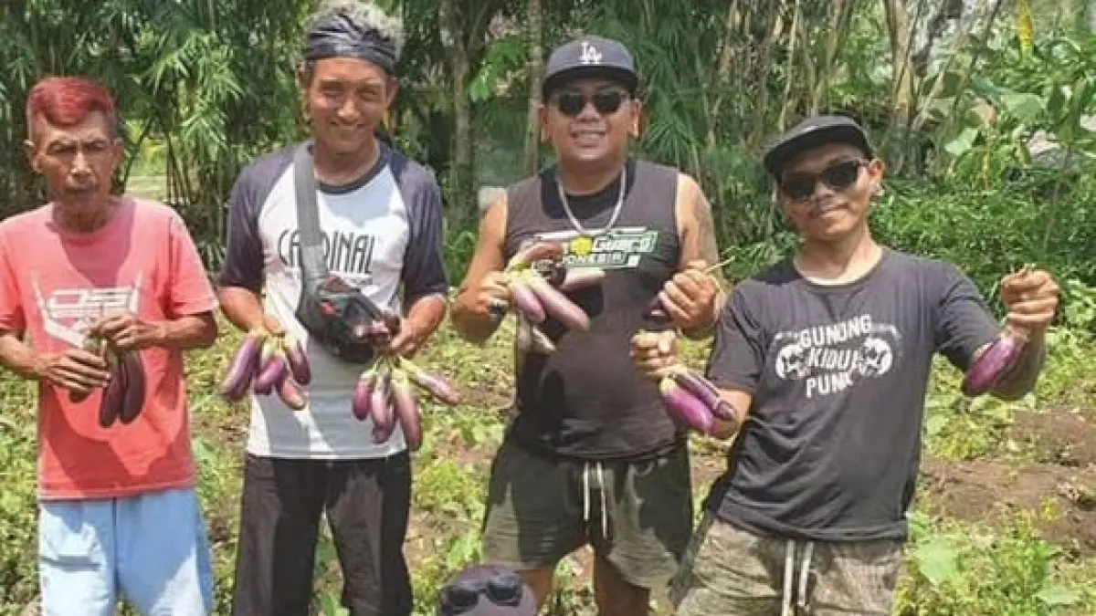 Komunitas punk di Gunung Kidul memilih jalur berbeda: menjadi petani muda dan mengolah lahan secara mandiri. (Instagram @cretivox)